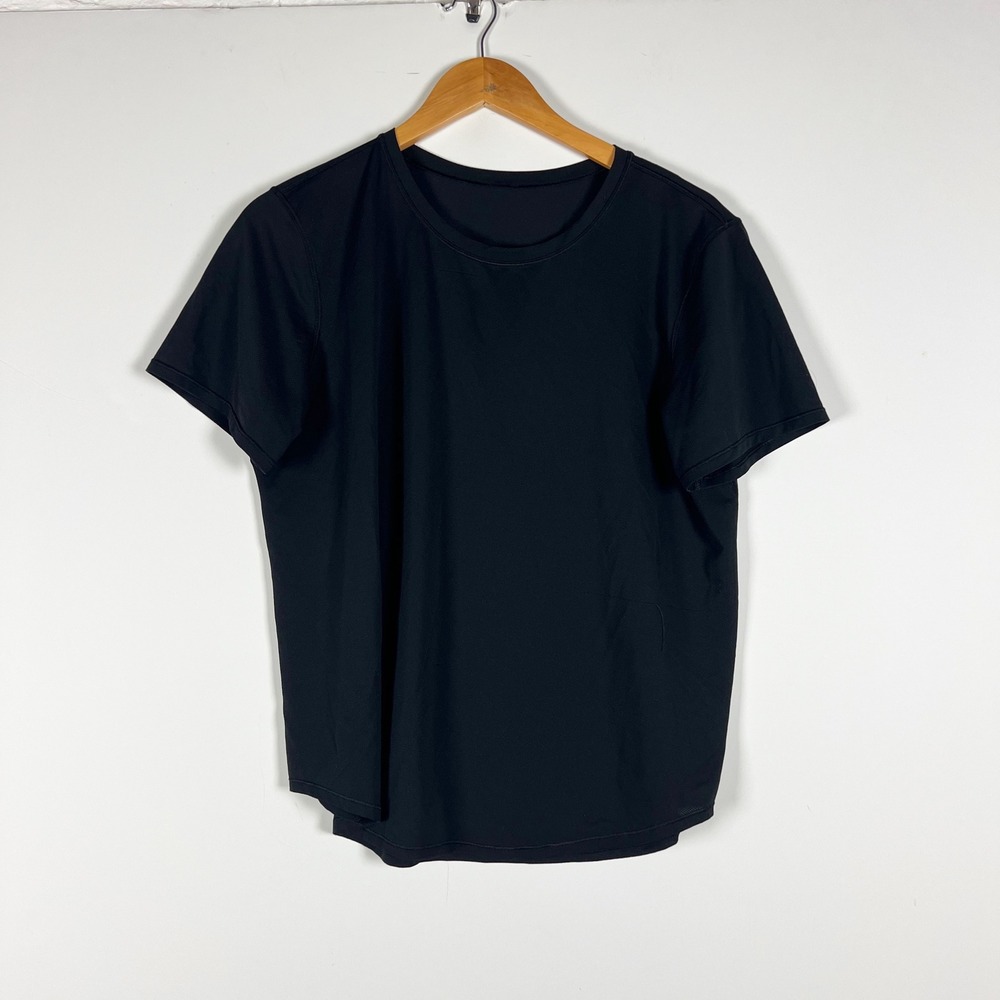 Lululemon Women's High Neck Running And Training Short Sleeve Tee Shirt Black M